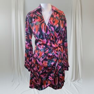 MILLY Pink and Black Floral Dress